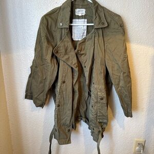 Current/Elliott Military-Inspired Utility Jacket in Olive